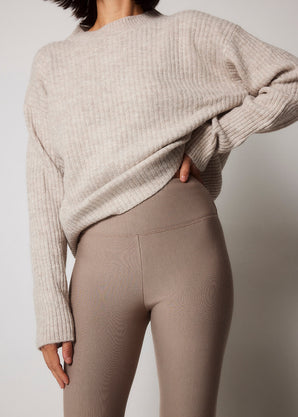 Curve Winter Everyday High Waisted Leggings - Stone
