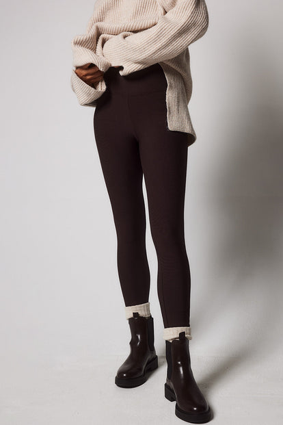 Winter Everyday High Waisted Leggings - Espresso Brown