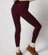 Winter Everyday High Waisted Leggings - Burgundy