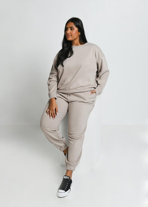 Curve Everyday Comfy Sweatshirt - Oatmeal Beige