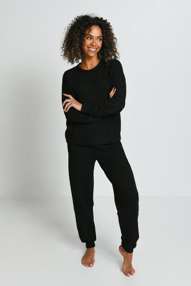 Luxe Lounge Sweatshirt - Black