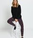 Everyday High Waisted Leggings - Black/Burgundy Floral