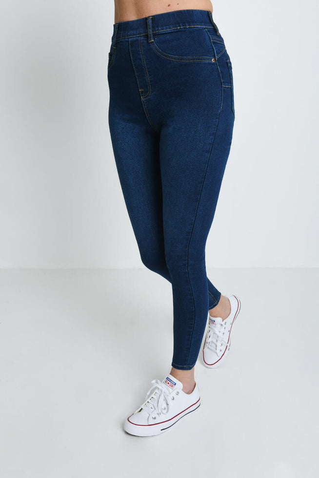 Curve Ankle Grazer Jeggings - Dark Blue