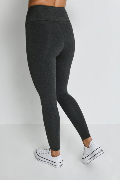 Lightweight Everyday High Waisted Leggings - Dark Grey Marl