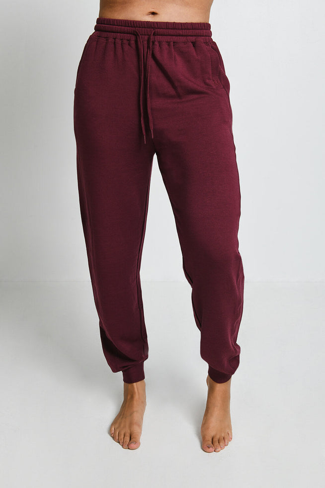 Luxe Lounge Jogger - Dark Cherry