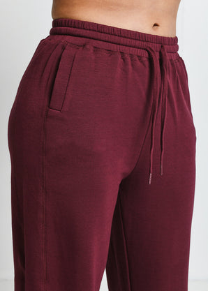 Luxe Lounge Jogger - Dark Cherry