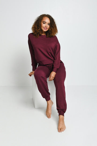 Luxe Lounge Jogger - Dark Cherry