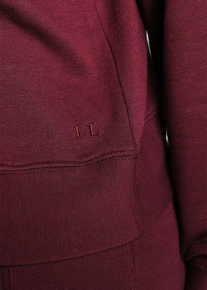 Luxe Lounge Sweatshirt - Dark Cherry