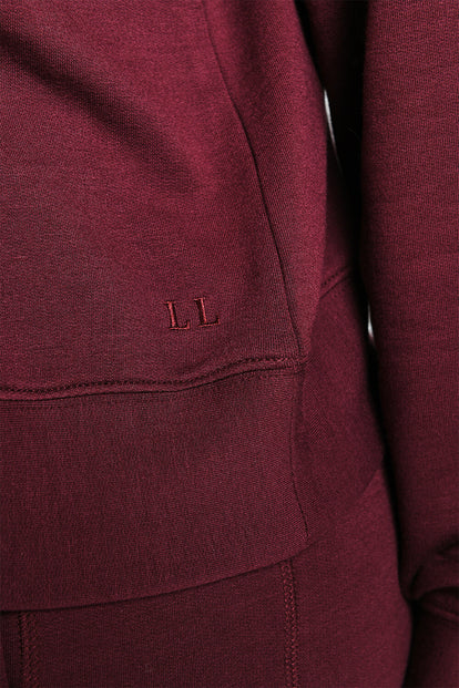 Luxe Lounge Sweatshirt - Dark Cherry