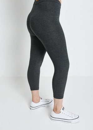 Everyday Cropped Leggings - Dark Grey Marl