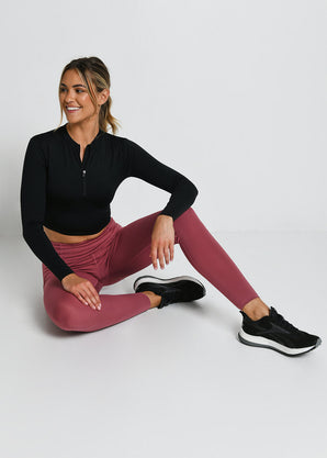 Focus High Waisted Sports Leggings - Dusty Pink