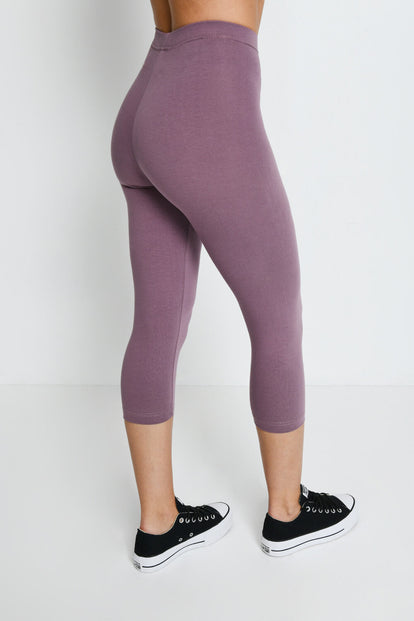 Everyday Cropped Leggings - Elderberry Purple