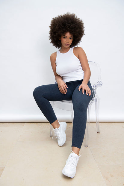 Everyday High Waisted Leggings - Infinity Blue Marl