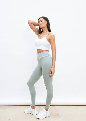 Everyday High Waisted Leggings - Sage Green