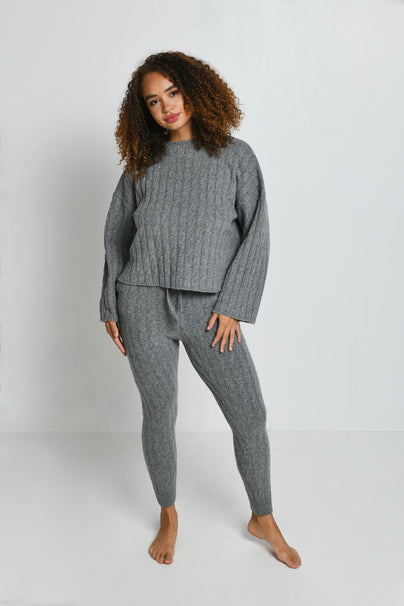 Cable Knit Jumper - Grey