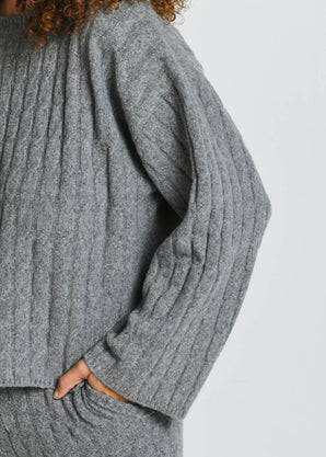 Cable Knit Jumper - Grey