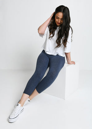 Everyday Cropped Leggings - Infinity Blue Marl