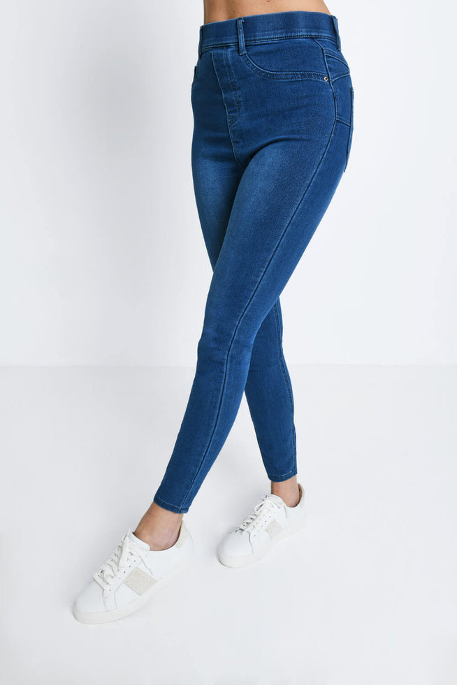 Curve Ankle Grazer Jeggings - Mid Blue