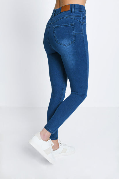 Curve Ankle Grazer Jeggings - Mid Blue