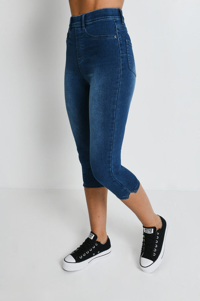 Cropped Jeggings - Mid Blue