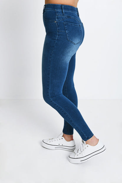 Curve Jeggings - Mid Blue