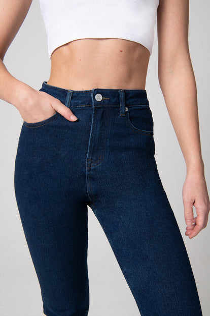 Slim Fit Mom Jeans - Dark Blue