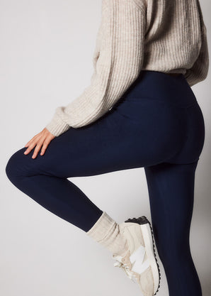 Winter Everyday High Waisted Leggings - Navy