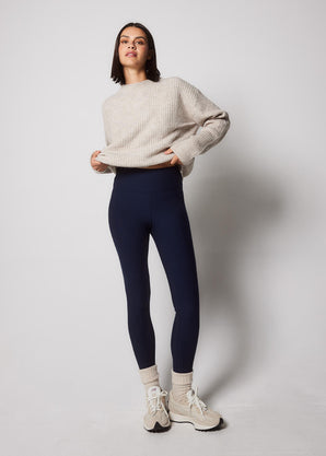Winter Everyday High Waisted Leggings - Navy
