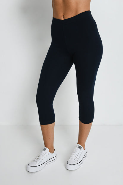 Everyday Cropped Leggings - Navy Blue