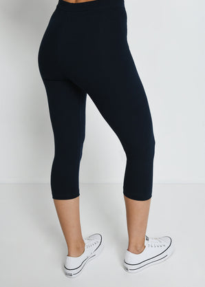 Everyday Cropped Leggings - Navy Blue