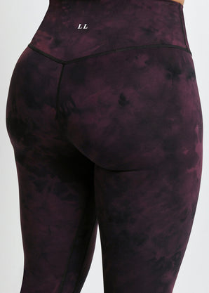 Revitalise 7/8 High Waisted Leggings - Dark Cherry Tie Dye