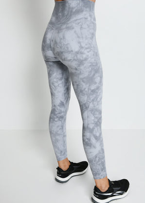 Revitalise 7/8 High Waisted Leggings - Sky Grey Tie Dye