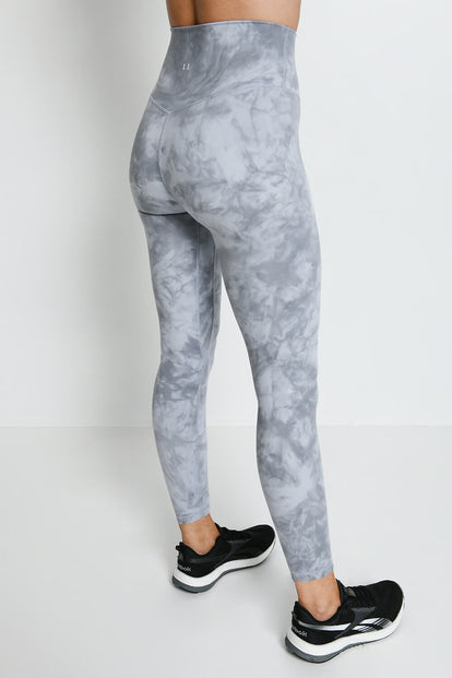 Revitalise 7/8 High Waisted Leggings - Sky Grey Tie Dye