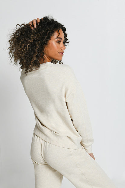 Luxe Lounge Sweatshirt - Vanilla Marl