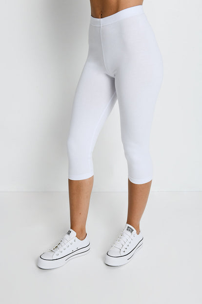 Everyday Cropped Leggings - White