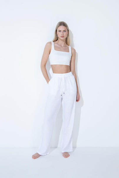 Everyday Linen Trousers - White