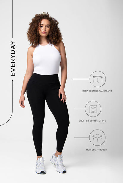 Everyday High Waisted Leggings - Black