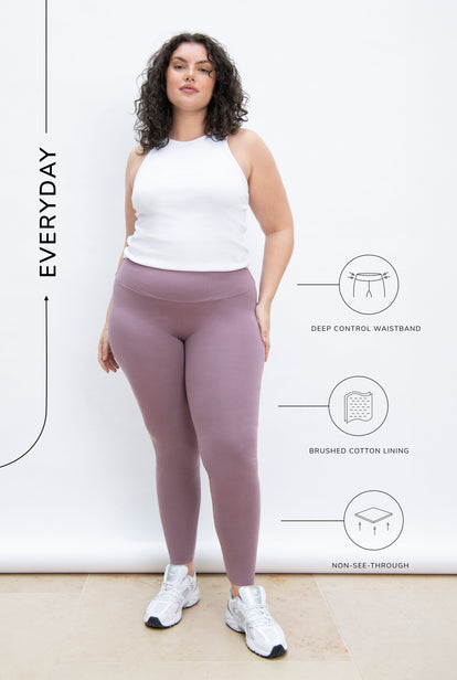 Everyday High Waisted Leggings - Elderberry Purple