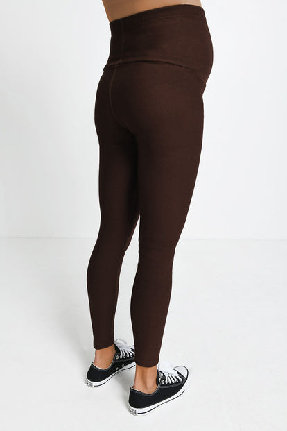 Maternity Winter Everyday Leggings - Espresso Brown