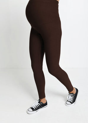 Maternity Winter Everyday Leggings - Espresso Brown