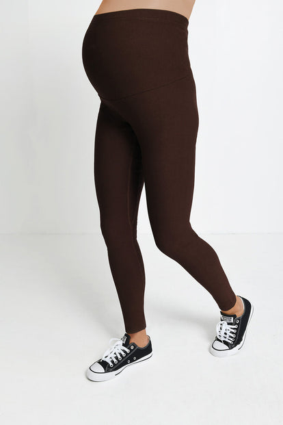 Maternity Winter Everyday Leggings - Espresso Brown