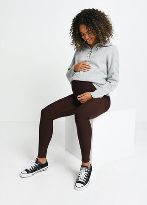 Maternity Winter Everyday Leggings - Espresso Brown