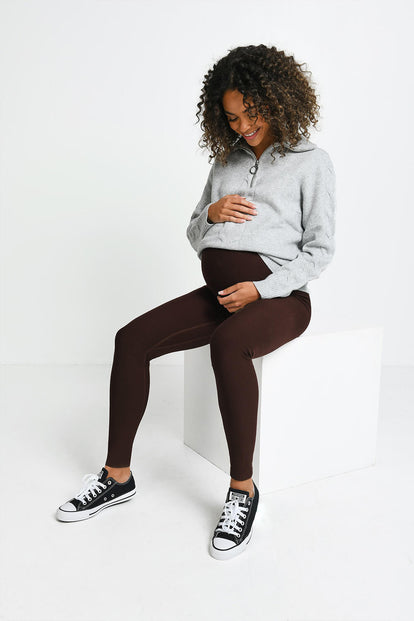 Maternity Winter Everyday Leggings - Espresso Brown