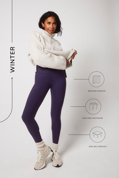 Curve Winter Everyday High Waisted Leggings - Midnight Plum